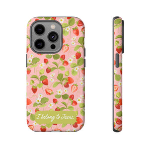 "I Belong to Jesus" Strawberry Tough Phone Case – For Samsung, Iphone and Google Pixel