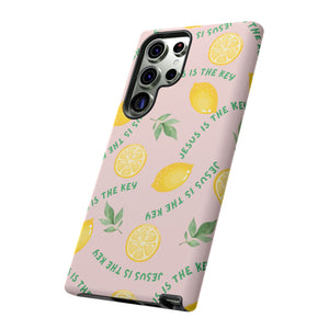 "Jesus Is The Key" Lemon Tough Phone Case – For Samsung, iPhone, & Pixel