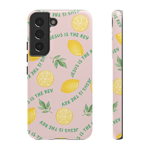 "Jesus Is The Key" Lemon Tough Phone Case – For Samsung, iPhone, & Pixel