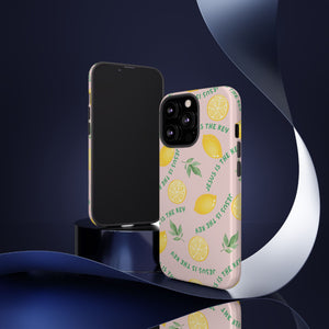 "Jesus Is The Key" Lemon Tough Phone Case – For Samsung, iPhone, & Pixel
