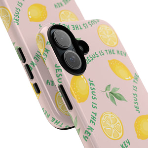 "Jesus Is The Key" Lemon Tough Phone Case – For Samsung, iPhone, & Pixel