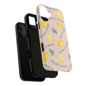 "Jesus Is The Key" Lemon Tough Phone Case – For Samsung, iPhone, & Pixel