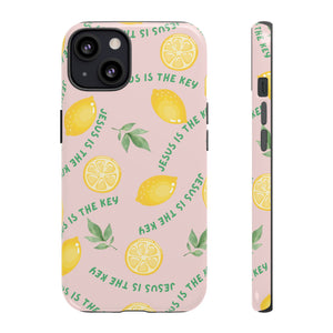 "Jesus Is The Key" Lemon Tough Phone Case – For Samsung, iPhone, & Pixel
