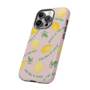 "Jesus Is The Key" Lemon Tough Phone Case – For Samsung, iPhone, & Pixel