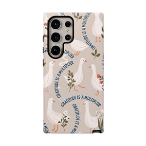 Charming Geese & Gratitude Tough Phone Case – For Samsung, iPhone, & Google Pixel