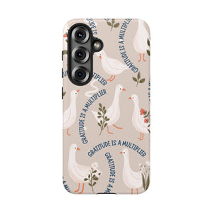 Charming Geese & Gratitude Tough Phone Case – For Samsung, iPhone, & Google Pixel