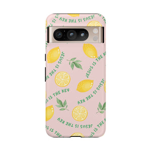 "Jesus Is The Key" Lemon Tough Phone Case – For Samsung, iPhone, & Pixel