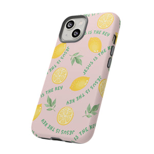 "Jesus Is The Key" Lemon Tough Phone Case – For Samsung, iPhone, & Pixel