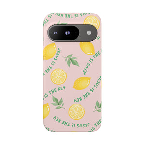 "Jesus Is The Key" Lemon Tough Phone Case – For Samsung, iPhone, & Pixel