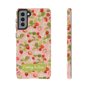 "I Belong to Jesus" Strawberry Tough Phone Case – For Samsung, Iphone and Google Pixel