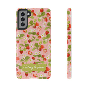 "I Belong to Jesus" Strawberry Tough Phone Case – For Samsung, Iphone and Google Pixel