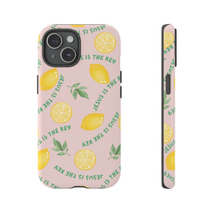 "Jesus Is The Key" Lemon Tough Phone Case – For Samsung, iPhone, & Pixel