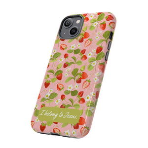 "I Belong to Jesus" Strawberry Tough Phone Case – For Samsung, Iphone and Google Pixel
