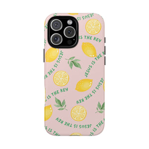"Jesus Is The Key" Lemon Tough Phone Case – For Samsung, iPhone, & Pixel