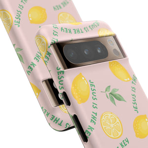 "Jesus Is The Key" Lemon Tough Phone Case – For Samsung, iPhone, & Pixel