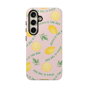 "Jesus Is The Key" Lemon Tough Phone Case – For Samsung, iPhone, & Pixel
