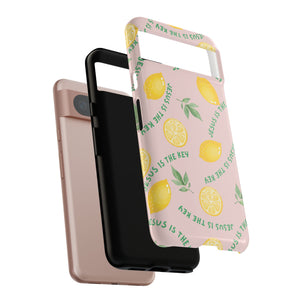 "Jesus Is The Key" Lemon Tough Phone Case – For Samsung, iPhone, & Pixel