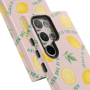 "Jesus Is The Key" Lemon Tough Phone Case – For Samsung, iPhone, & Pixel