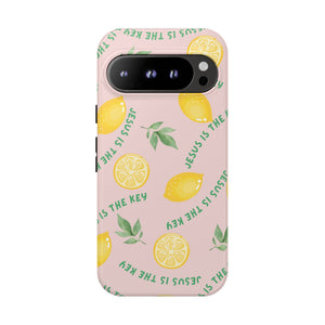 "Jesus Is The Key" Lemon Tough Phone Case – For Samsung, iPhone, & Pixel