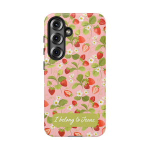 "I Belong to Jesus" Strawberry Tough Phone Case – For Samsung, Iphone and Google Pixel
