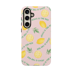 "Jesus Is The Key" Lemon Tough Phone Case – For Samsung, iPhone, & Pixel