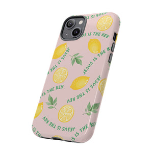 "Jesus Is The Key" Lemon Tough Phone Case – For Samsung, iPhone, & Pixel