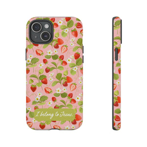 "I Belong to Jesus" Strawberry Tough Phone Case – For Samsung, Iphone and Google Pixel