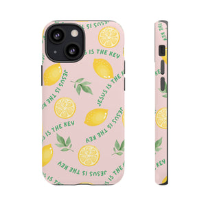 "Jesus Is The Key" Lemon Tough Phone Case – For Samsung, iPhone, & Pixel