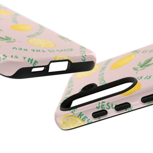 "Jesus Is The Key" Lemon Tough Phone Case – For Samsung, iPhone, & Pixel