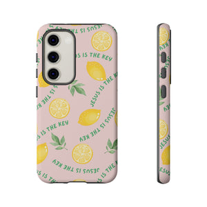 "Jesus Is The Key" Lemon Tough Phone Case – For Samsung, iPhone, & Pixel