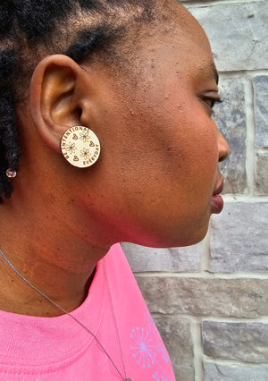 Be intentional every day - wooden earrings Flowers