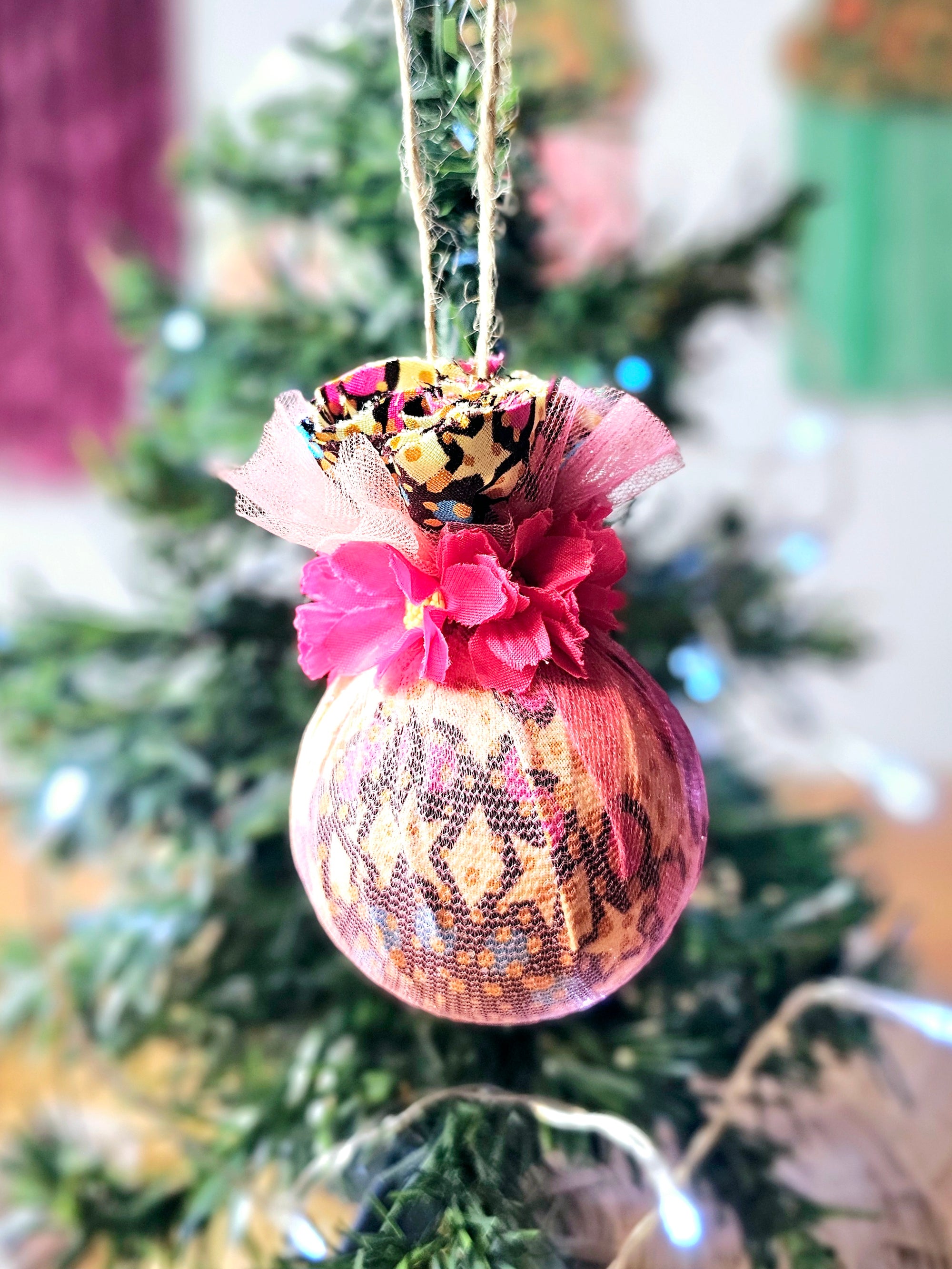 Spring in Winter - Christmas Ornaments - Deep Pink Small Flowers