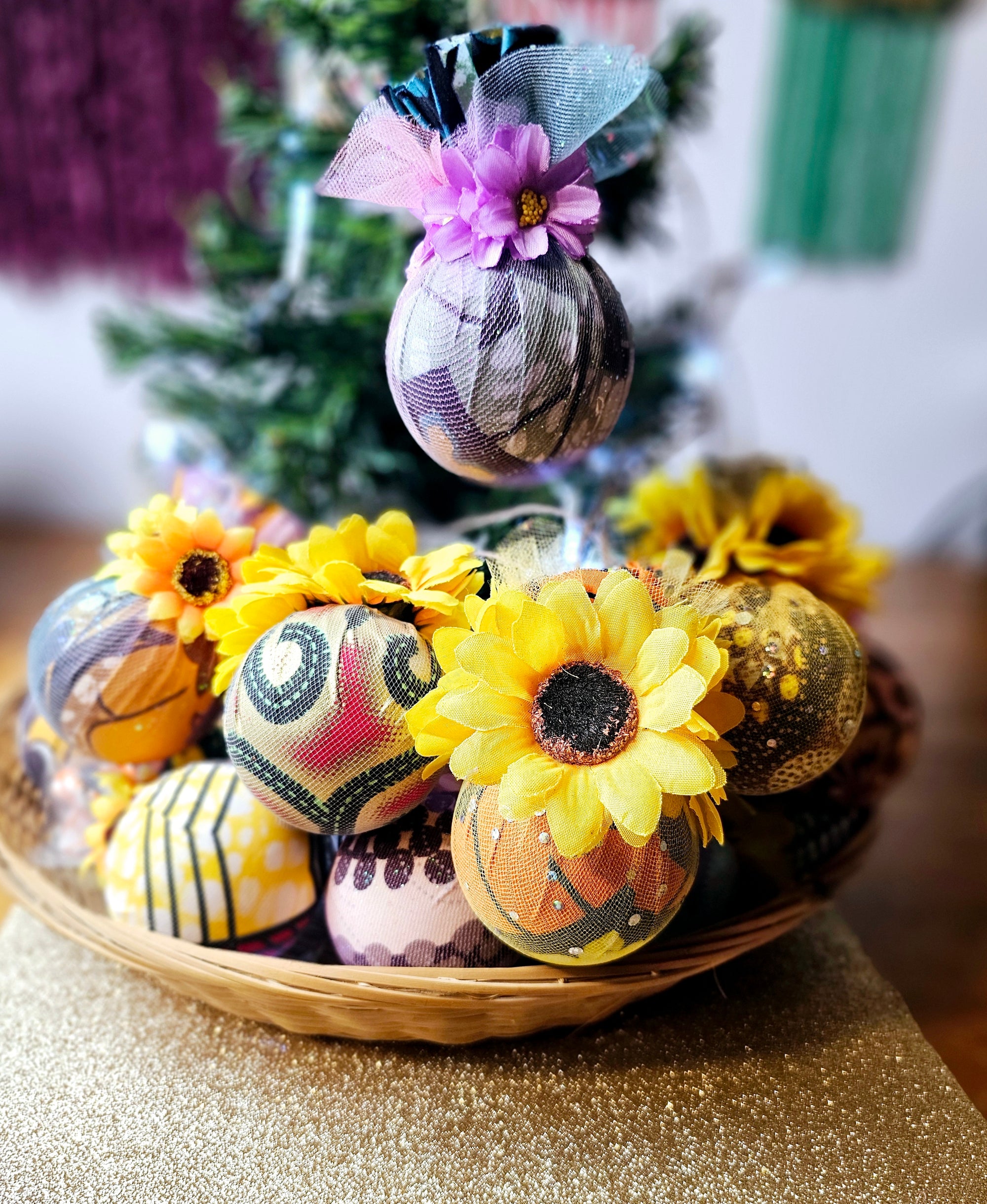 Spring in Winter - Christmas Ornaments - Medium Sunflowers