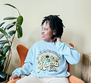 Drop Shoulder Sweatshirt in Dusty Blue - Mama Era