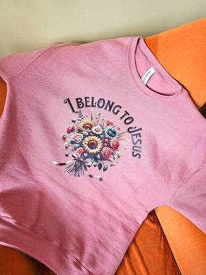 Drop Shoulder Sweatshirt in Mauve - I belong to Jesus