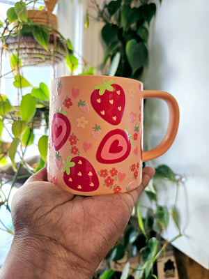 Ceramic Mug - Strawberries & Flowers