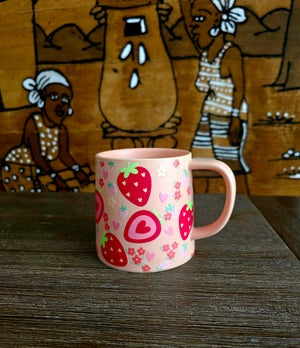 Ceramic Mug - Strawberries & Flowers