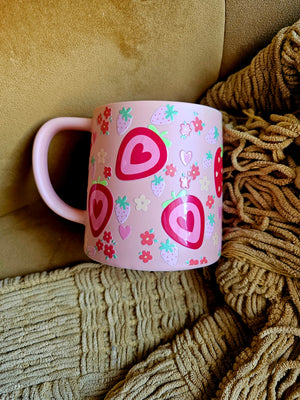 Ceramic Mug - Strawberries & Flowers