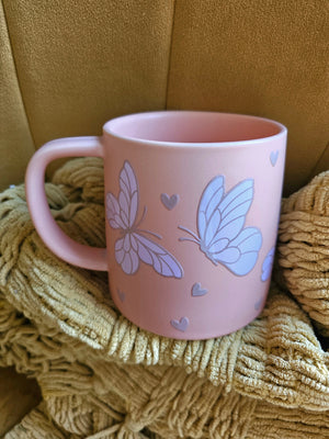 Ceramic Mug - Butterflies & Hearts