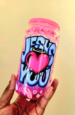 Jesus Loves You Glass Mug