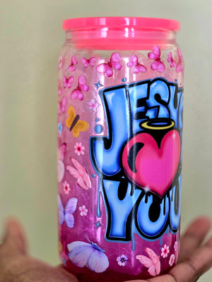 Jesus Loves You Glass Mug