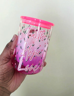 Faith Hope Love Glass Mug