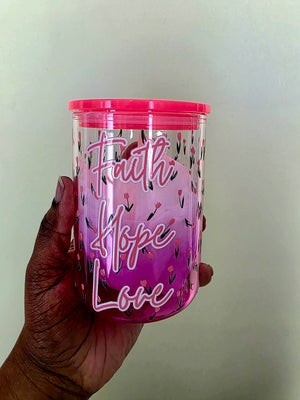Faith Hope Love Glass Mug