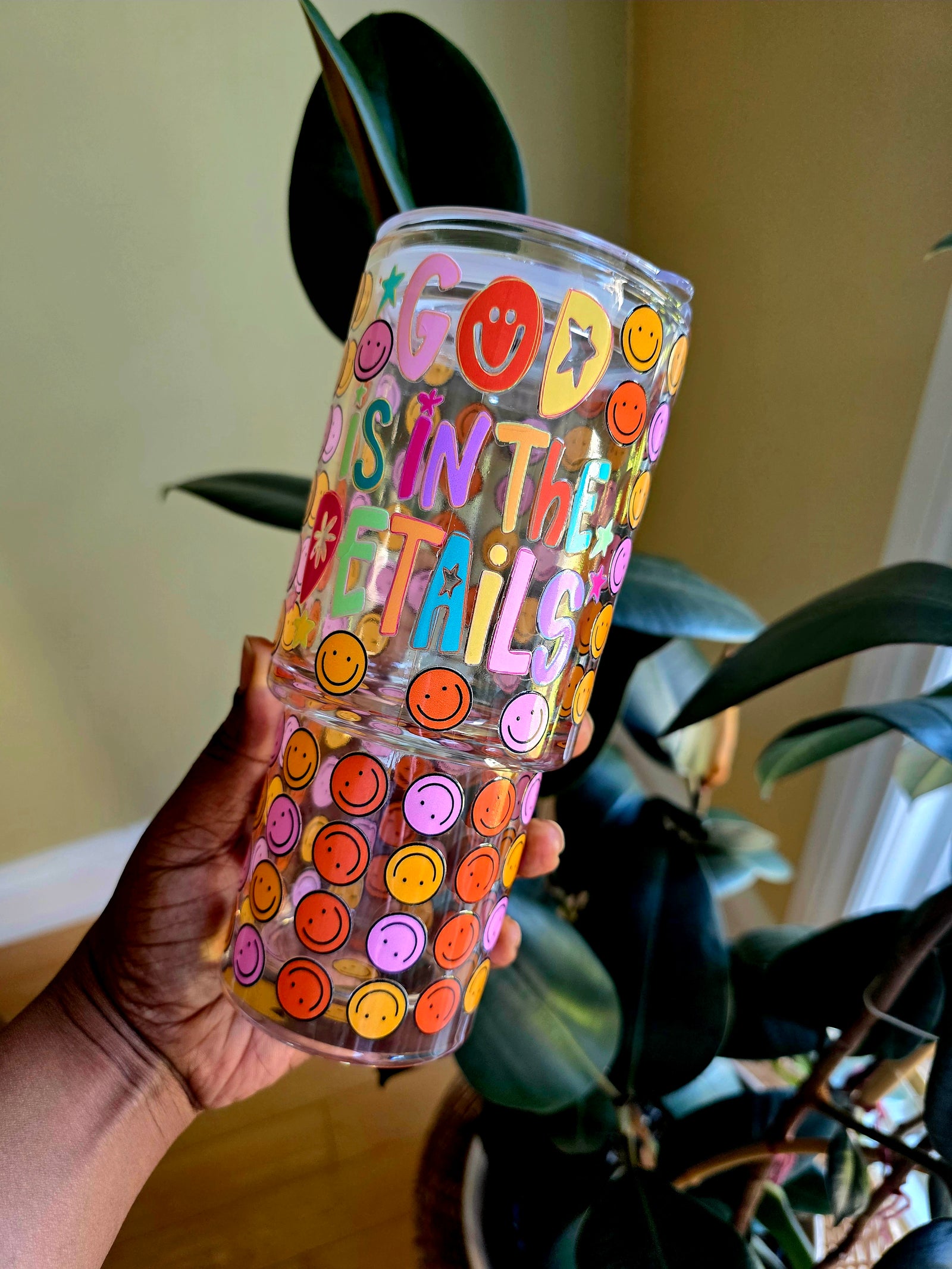 God Is In The Details Glass Tumbler