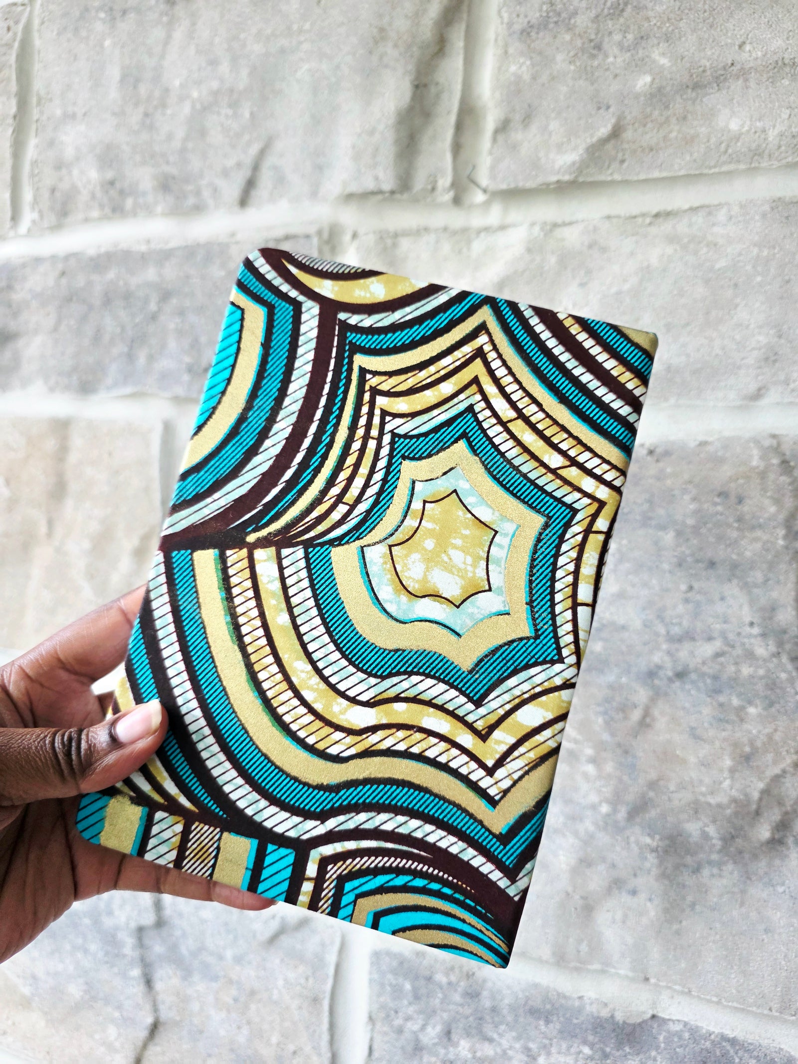 African Fabric Lined Notebook