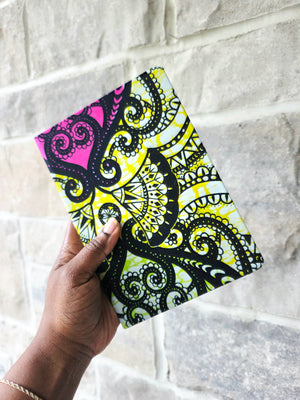 African Fabric Lined Notebook