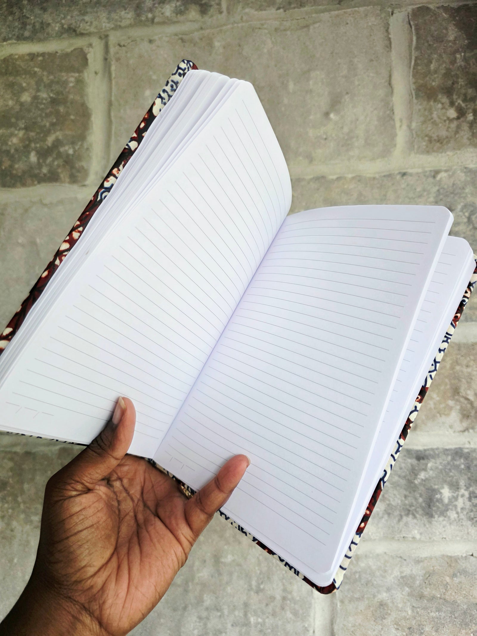 African Fabric Lined Notebook