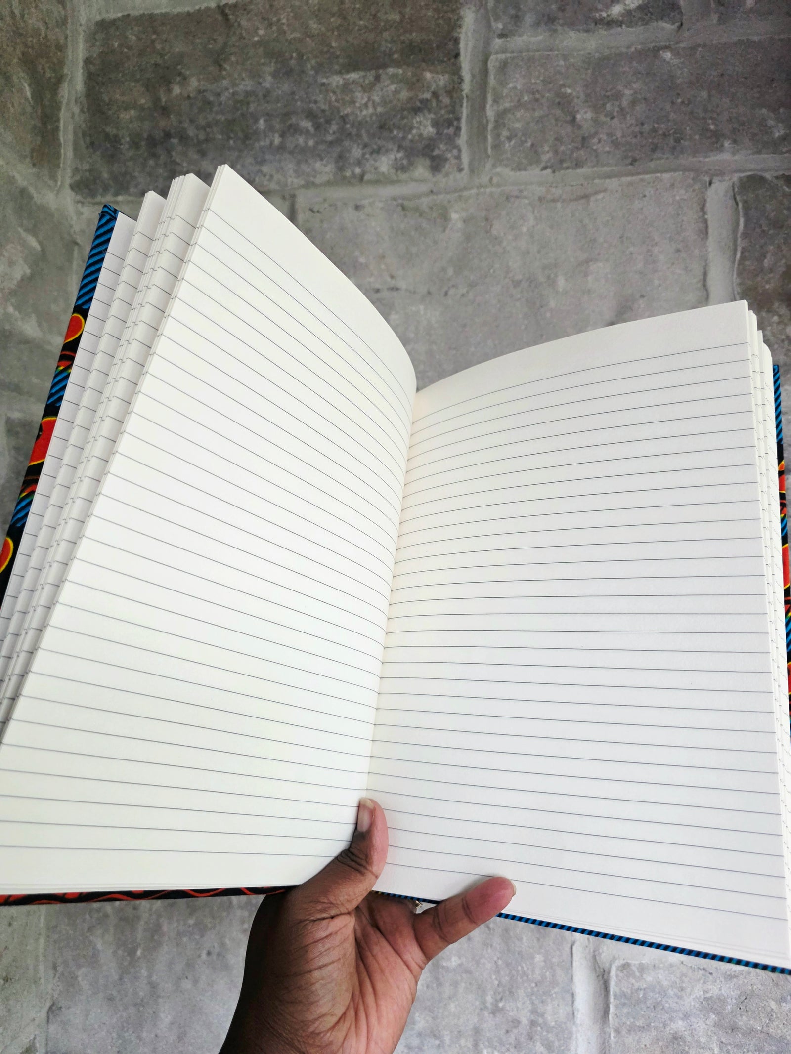 Large African Fabric Lined Notebook