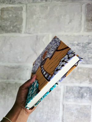 Large African Fabric Lined Notebook