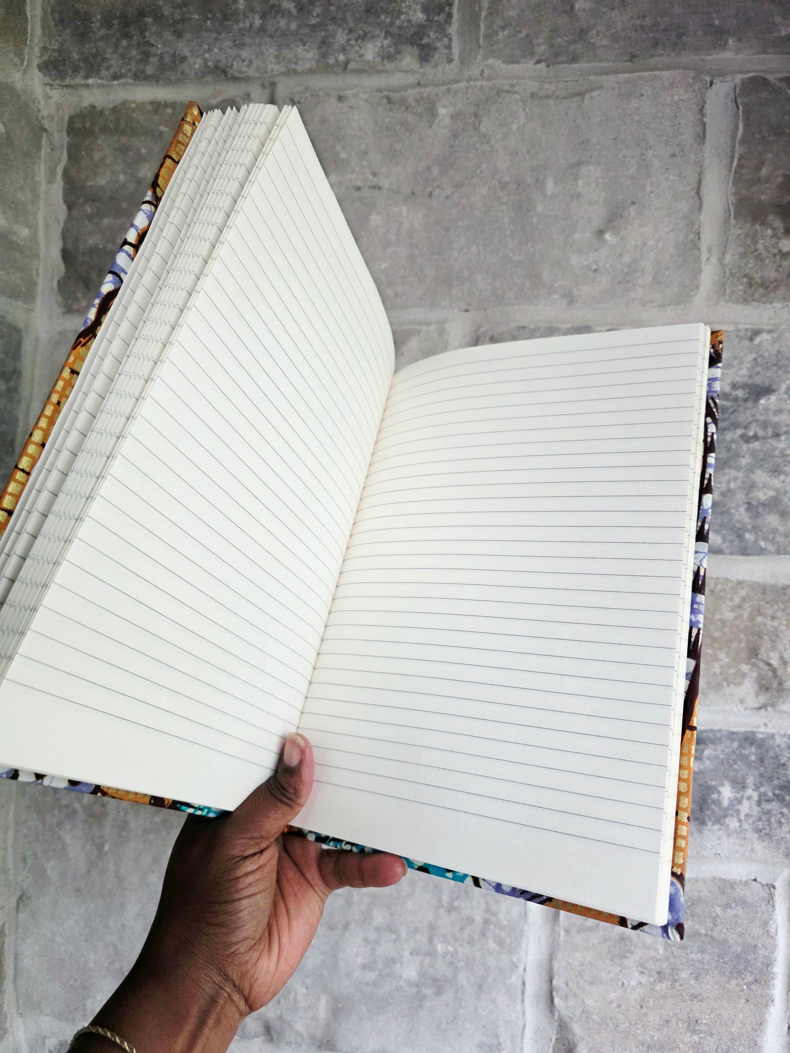Large African Fabric Lined Notebook